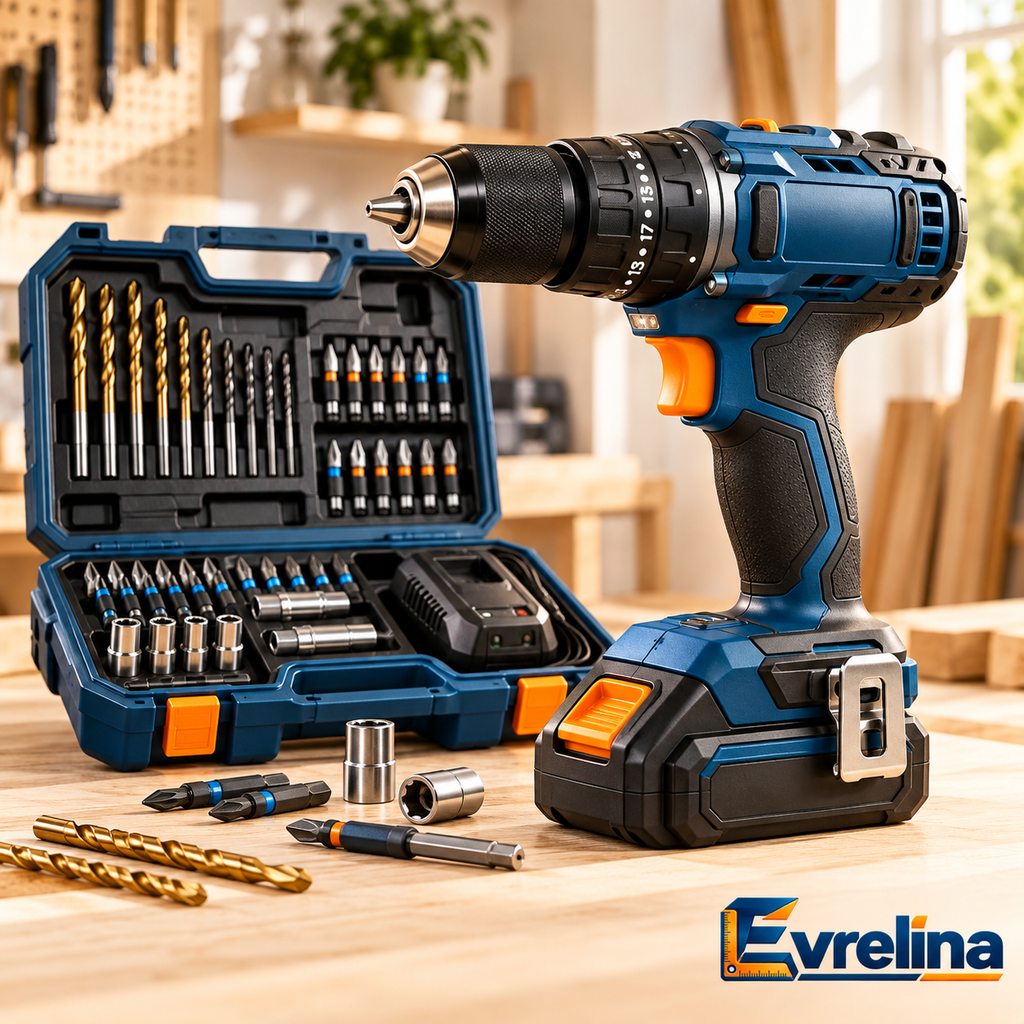 Evrelina Cordless Drill and Driver Home Project Kit — main view