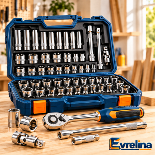 Evrelina Chrome Ratchet and Socket Repair Set — main view