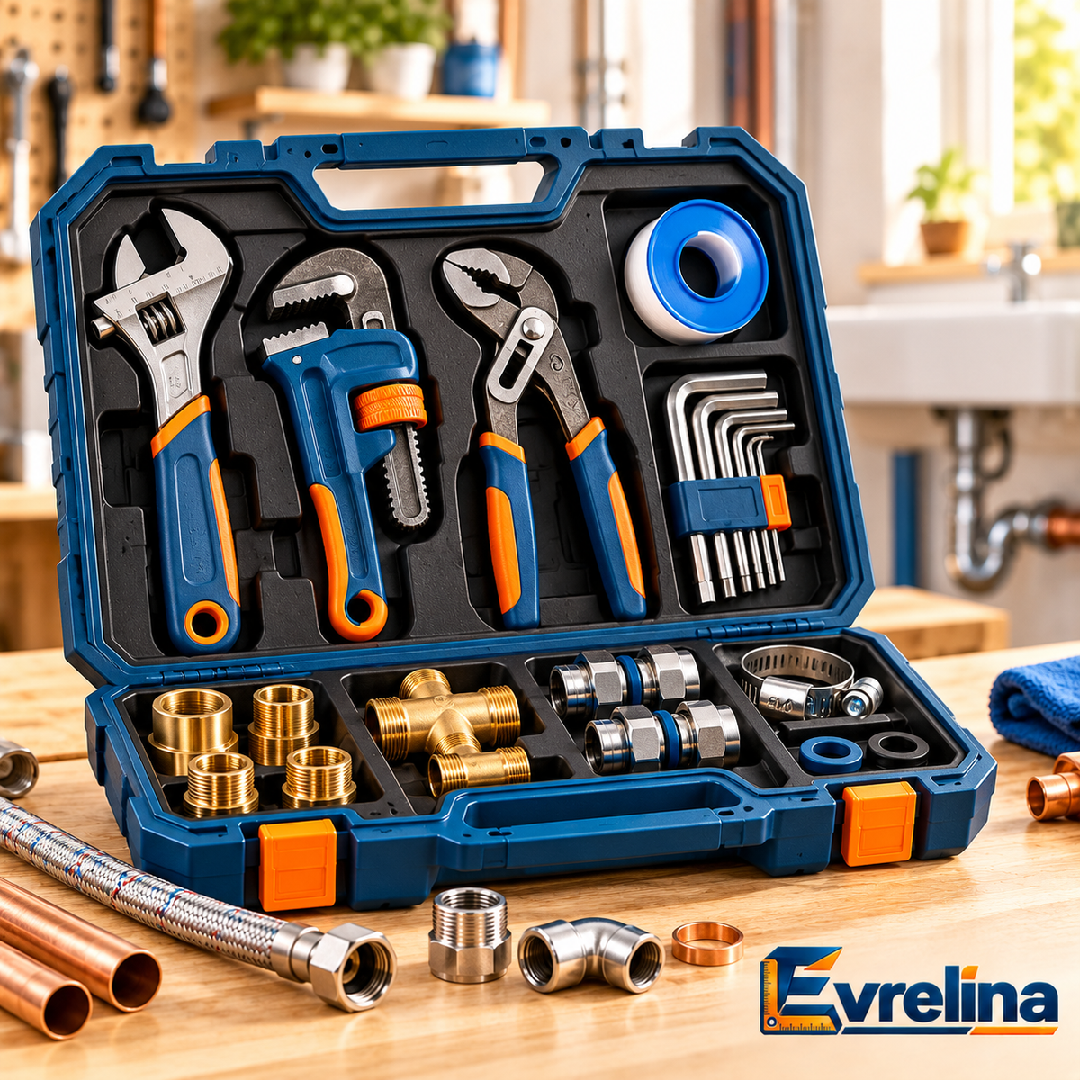 Evrelina Home Plumbing Repair Tool and Fitting Kit — main view
