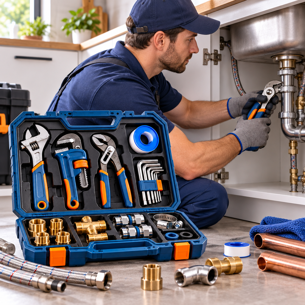Evrelina Home Plumbing Repair Tool and Fitting Kit — lifestyle view