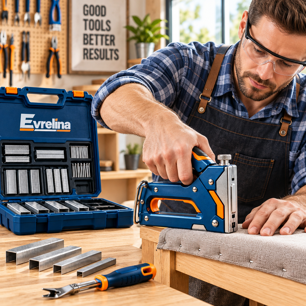 Evrelina Heavy-Duty Staple Gun and Fastener Kit — lifestyle view