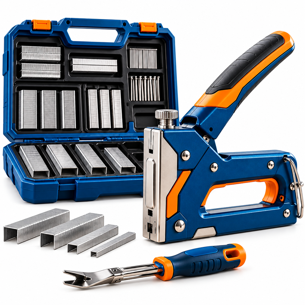 Evrelina Heavy-Duty Staple Gun and Fastener Kit — white view
