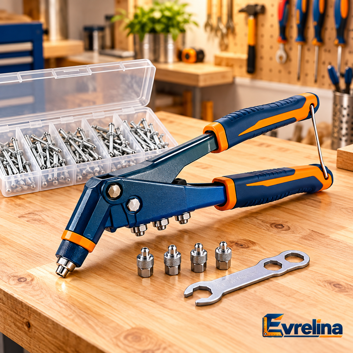 Evrelina Heavy-Duty Hand Riveter and Rivet Assortment Kit — main view